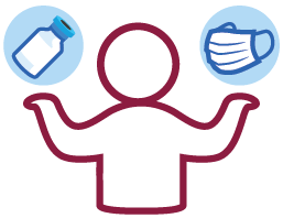 Icon of figure comparing COVID simulations with different vaccine and mask settings.