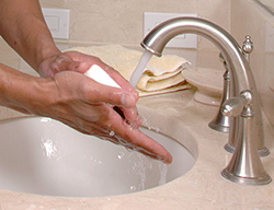 washing hands