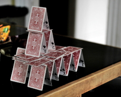 a house made of playing cards