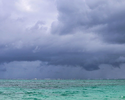 Storm clouds over the sea