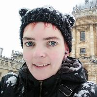 Fiona Naughton with cap on in the snow.