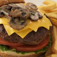 cheeseburger and fries