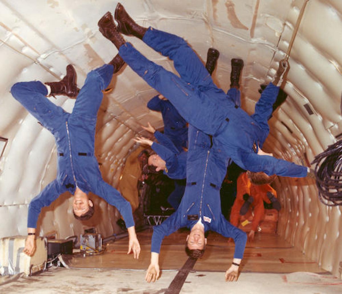 Astronauts on the vomit comet