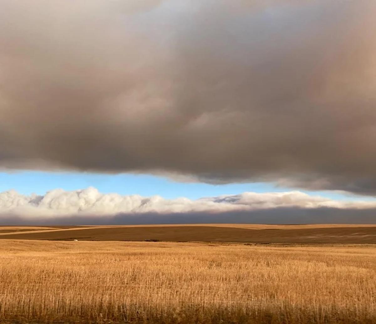 Humo sobre campos agrícolas por Karla Moeller