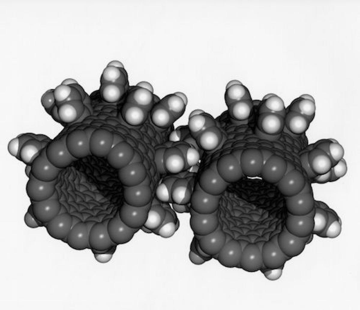 Two nanotubes with "teeth" that work together as gears