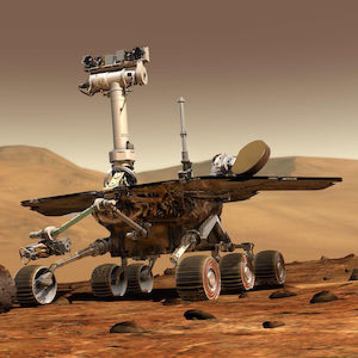 Mars Rover illustration on Mars