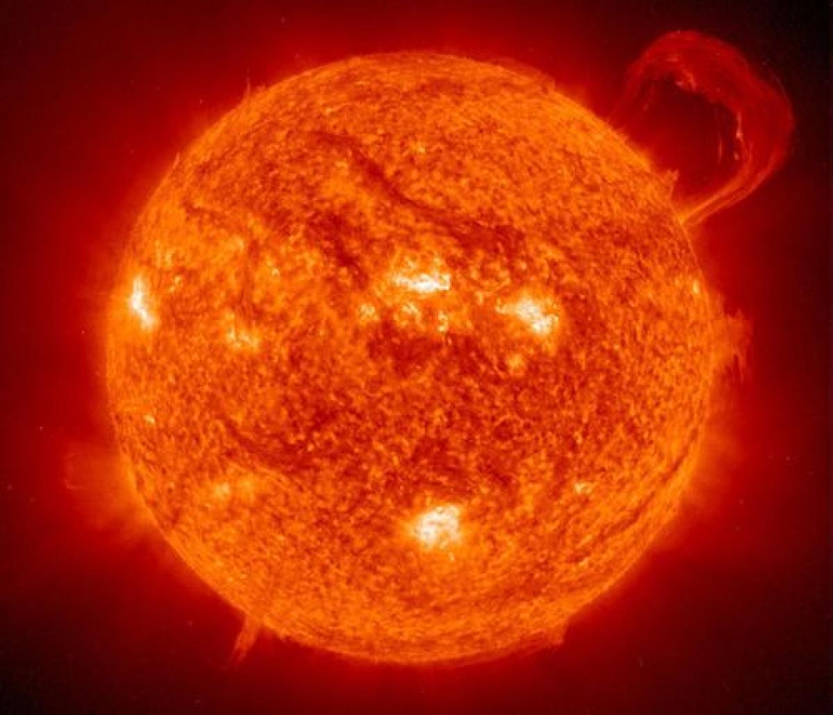 The sun with prominence